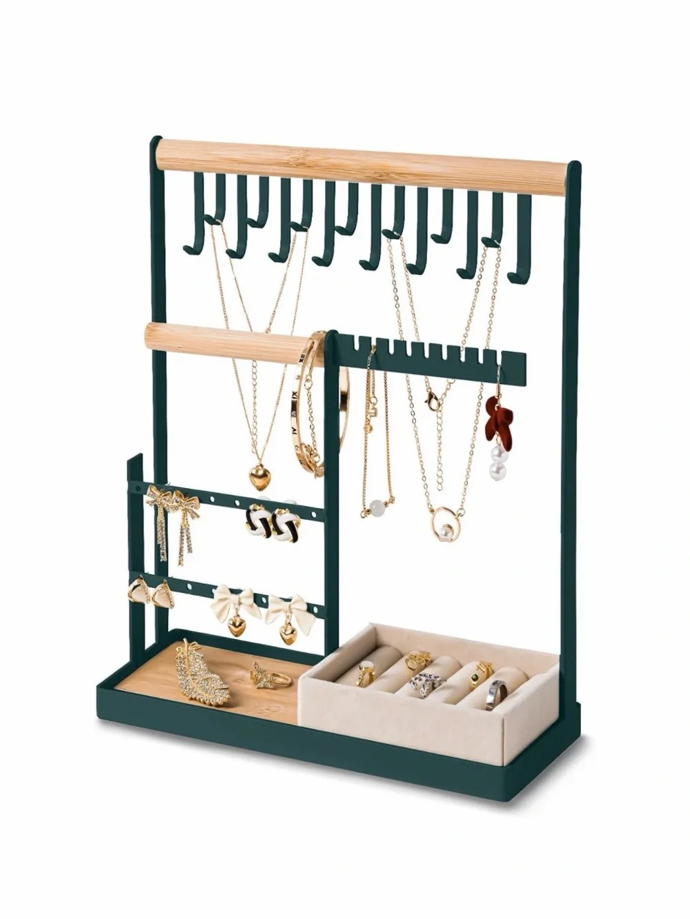 DreamGenius Green Jewelry Organizer w Velvet Ring💍Holder